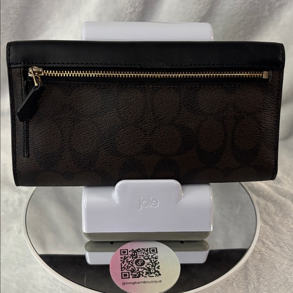 Coach Black and Brown Leather Wallet - EUC - Picture 4 of 8